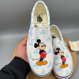 Vans Shoes Disney 50th Anniversary Mickey Blue Slip-O Sneaker Mens 10 Womens 11